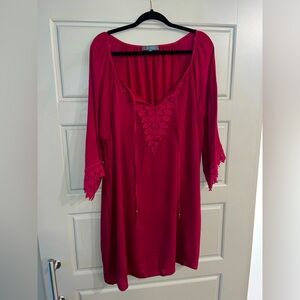 Love Delirious Red Lace Trim Women's Midi Dress